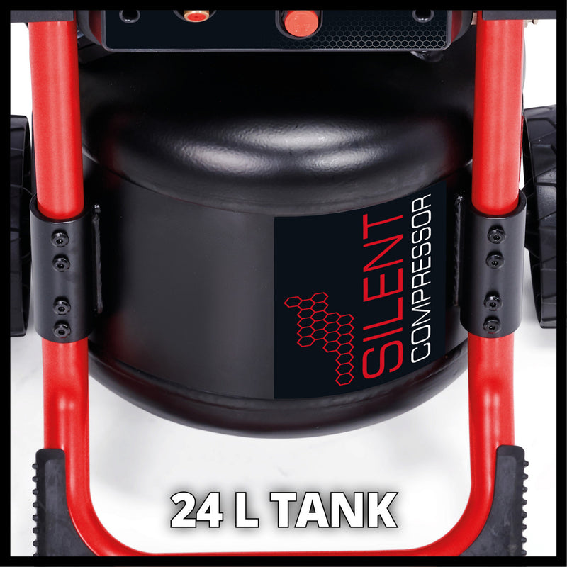 Load image into Gallery viewer, Einhell te-ac 240 24 silent compressor (zwart rood, 24 liter)
