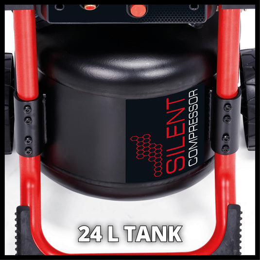 Einhell te-ac 240 24 silent compressor (zwart rood, 24 liter)