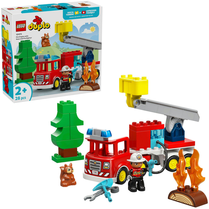 Load image into Gallery viewer, Lego duplo 10473 brandweertruck met slang en brandweerman
