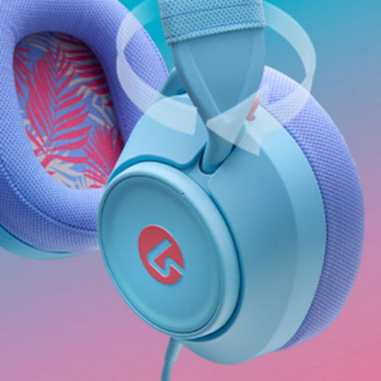 Powera lucidsound ls10 bedrade gamingheadset - oceaangolven over-ear gaming headset (lichtblauw paars, playstation 5, playstation 4, xbox series x|s, xbox one, pc, mobiel)