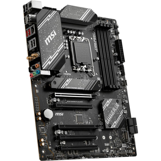 Msi b760 gaming plus wifi socket 1700 moederbord (grijs zwart, raid, 2.5gb-lan, wi-fi 6e, bt, sound, atx)