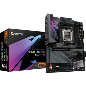 Gigabyte x870e aorus master socket am5 moederbord (zwart, raid, 5 gb-lan, wi-fi 7, bt, sound, atx)