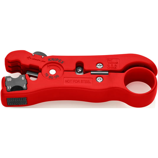 Knipex afstriptang voor coax- en datakabels 166006sb kabelstrip- ontmantelingsgereedschap