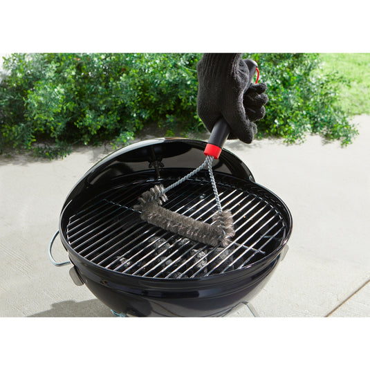 Weber driezijdige reinigingsborstel grillreinigingsborstel (zwart rood, 30 cm)