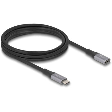 Delock usb-c verlengkabel 40 gbps, pd 3.1, 240 w, 2 meter (zwart grijs)