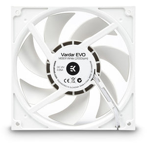 Ekwb ek-vardar evo 140er white bb (500-2000) case fan (140 x 140 x 25 mm, pwm)
