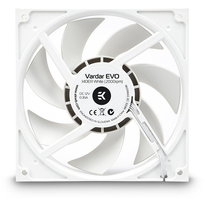 Load image into Gallery viewer, Ekwb ek-vardar evo 140er white bb (500-2000) case fan (140 x 140 x 25 mm, pwm)
