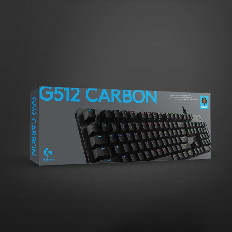 Load image into Gallery viewer, Logitech g512 carbon lightsync rgb mechanical gaming keyboard (zwart, us-international lay-out (qwerty), gx brown, 100%, rgb leds)
