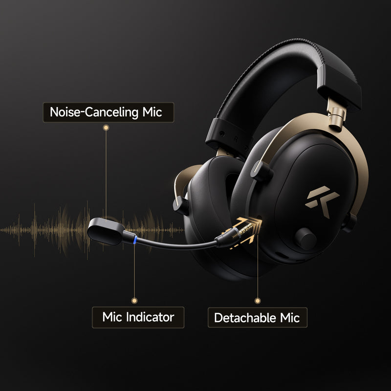 Afbeelding laden in galerijviewer, Mchose v9 turbo+ magnetic wireless over-ear gaming headset (hoogglans wit goud, nintendo switch, playstation 4, playstation 5, mobiel, pc, 2.4g bluetooth usb)
