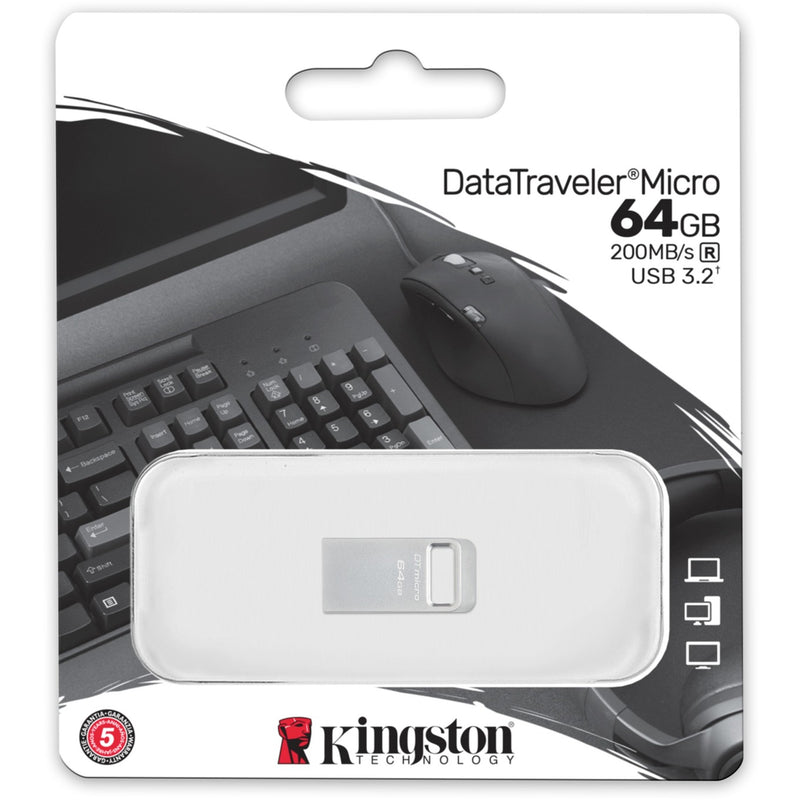 Load image into Gallery viewer, Kingston datatraveler micro 64 gb usb-stick (zilver, dtmc3g2 64gb, usb 3.2 gen 1)
