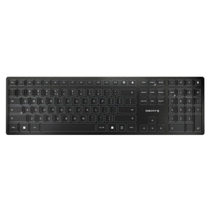 Cherry kw 9100 slim toetsenbord (zwart, eu lay-out (qwerty), scissor switches, 100%, abs, usb-c, 2.4 ghz, bluetooth)