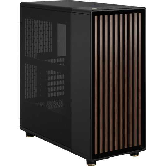 Fractal design north midi tower behuizing (zwart houtkleur | 2x usb-a | 1x usb-c)