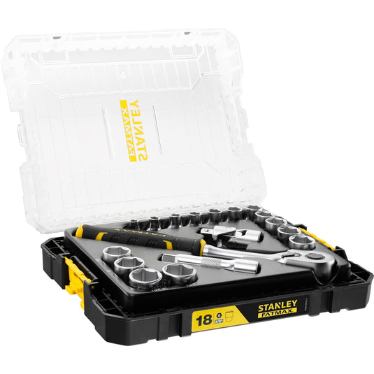Stanley fatmax tstak doppenset 3 8 fmmt98102-0 dopsleutel (zwart geel, 18 delig)