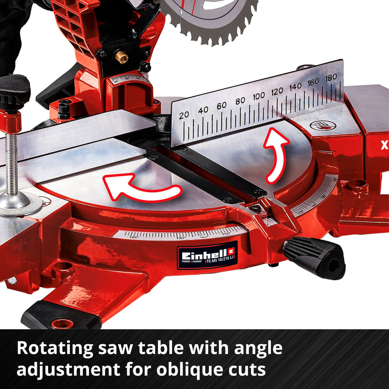 Load image into Gallery viewer, Einhell accu kap verstekzaag te-ms 18 210 li-solo afkort- en verstekzaag (rood zwart, accu en oplader niet inbegrepen)
