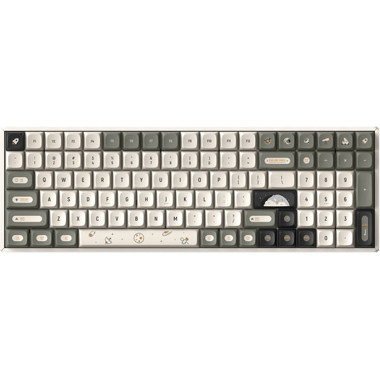 Iqunix f97 hitchhiker wireless mechanical keyboard (grijs, us lay-out (qwerty), cherry mx red, 96%, rgb leds, hot-swappable, pbt, 2.4ghz | bluetooth 5.1 | usb-c)