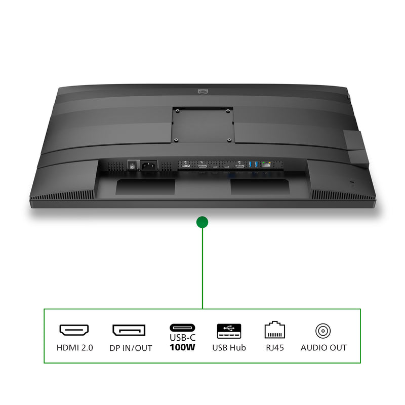 Cargue la imagen en el visor de la galería, Philips 27b2g5601 27 monitor (zilver zwart, hdmi, displayport, usb, lan, audio)
