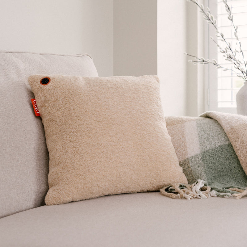 Load image into Gallery viewer, Cozy una woolly 45 x 45 cm draadloos warmtekussen (lichtbeige, powerbank 5000 mah)
