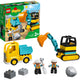 Lego truck tracked excavator