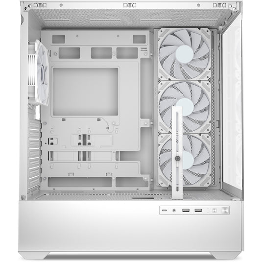 Sharkoon ak6 rgb midi tower behuizing (wit | 2x usb-a | 1x usb-c | rgb | tempered glass)
