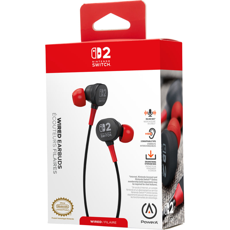 Chargez l'image dans la visionneuse de la galerie, Powera bedrade oordopjes voor nintendo switch 2 in-ear (zwart rood, nintendo switch 2, nintendo switch, nintendo switch - oled model, nintendo switch lite)
