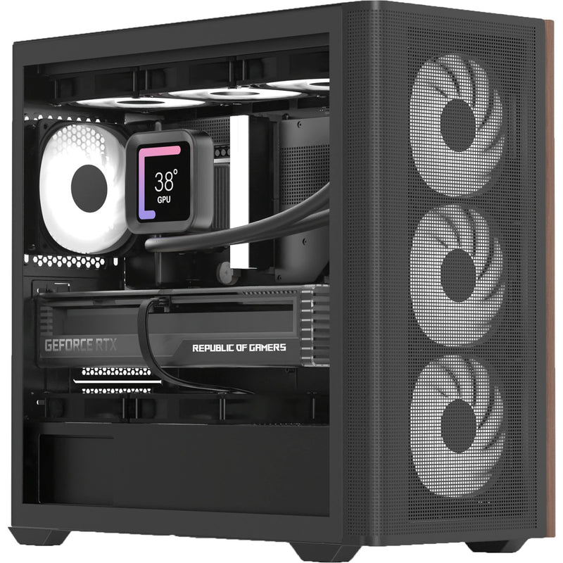 Load image into Gallery viewer, Aerocool b301a mini tower behuizing (zwart | 1x usb-a | 1x usb-c | rgb)
