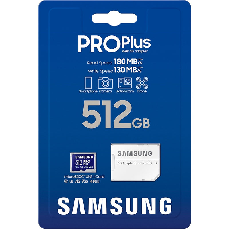 Load image into Gallery viewer, Samsung pro plus 512 gb microsdxc (2023) geheugenkaart (blauw, uhs-i u3, class 10, v30, a2)
