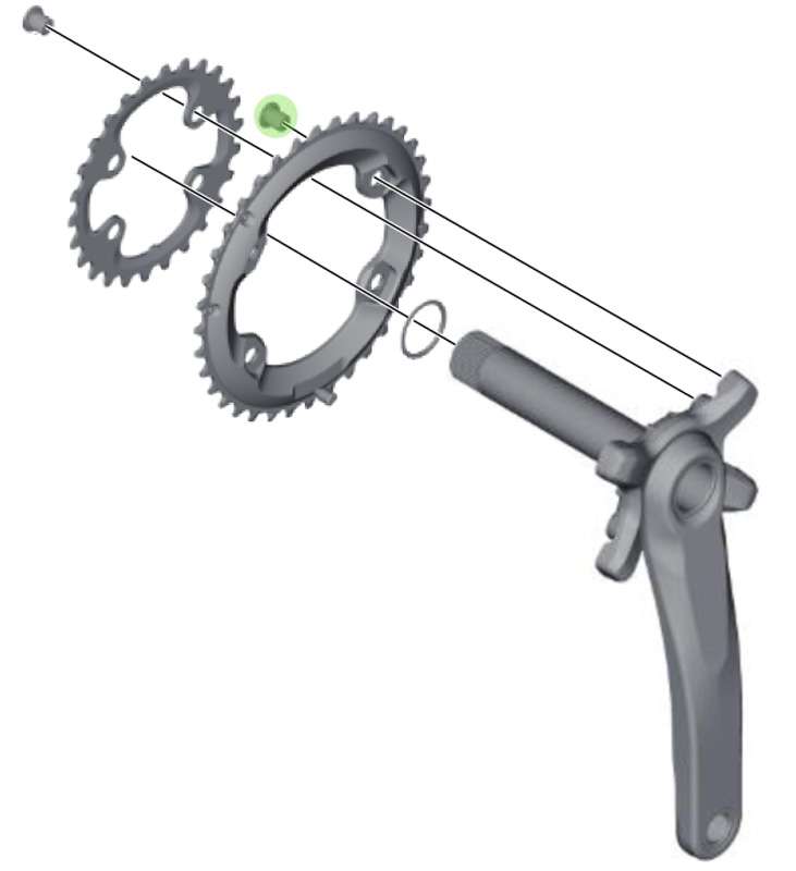 Load image into Gallery viewer, Shimano kettingbladboutset m8x9 fc-m8000 (4st)
