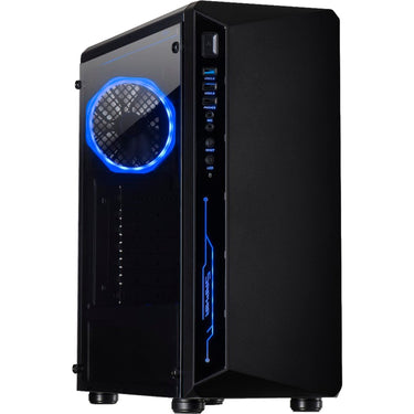 Inter-tech c-3 saphir midi tower behuizing (zwart | 3x usb-a | window)
