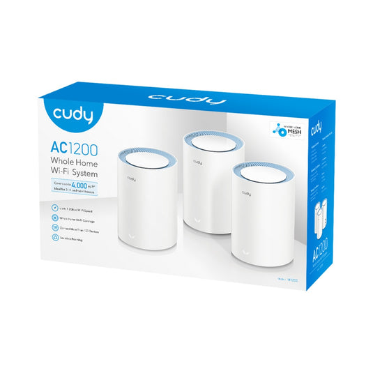 Cudy ac1200 mesh wi-fi system (3-pack) mesh router (wit)