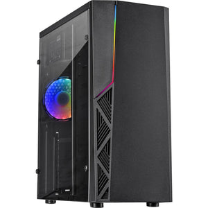 Inter-tech b-02 rgb midi tower behuizing (zwart | 3x usb-a | rgb | window)