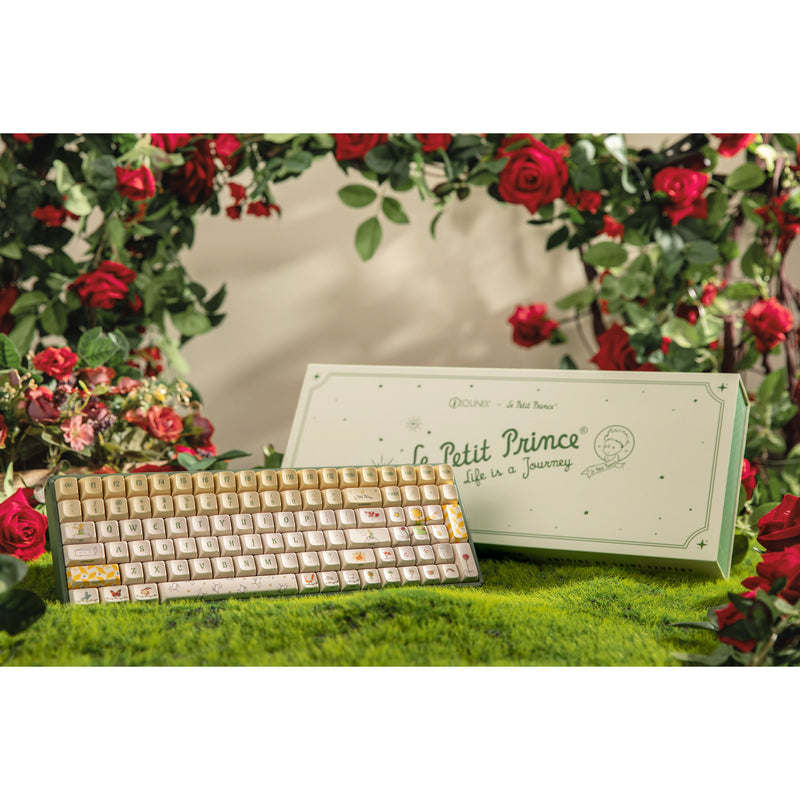 Load image into Gallery viewer, Iqunix f97 floral date rgb mechanisch gaming toetsenbord (groen, us lay-out (qwerty), gateron red, 96%, rgb leds, hot-swappable, pbt, 2.4ghz | bluetooth 5.1 | usb-c)
