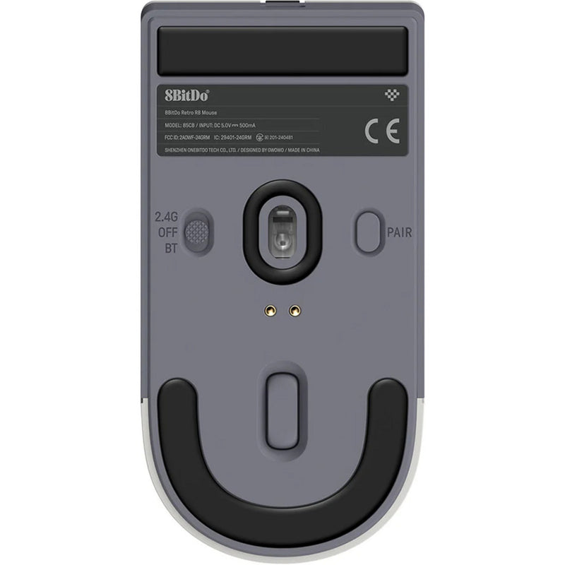 Laden Sie das Bild in Galerie -Viewer, 8bitdo retro r8 mouse - n edition (grijs rood, 50 - 26000 dpi, bluetooth usb-c 2.4 ghz)
