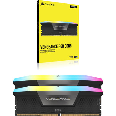 Corsair vengeance rgb 32 gb ddr5-6000 (2x 16 gb) werkgeheugen (zwart, cmh32gx5m2b6000c30, xmp 3.0)