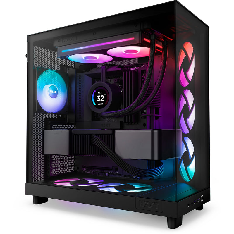 Afbeelding laden in galerijviewer, Nzxt f240 rgb core case fans (zwart, 2 stuks, 240 x 120 x 26 mm)
