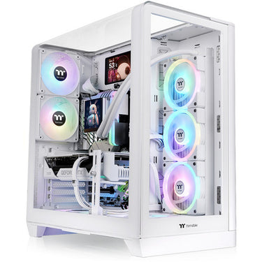 Thermaltake view 390 tg snow midi tower behuizing (wit | 2x usb-a | 1x usb-c | tempered glass)