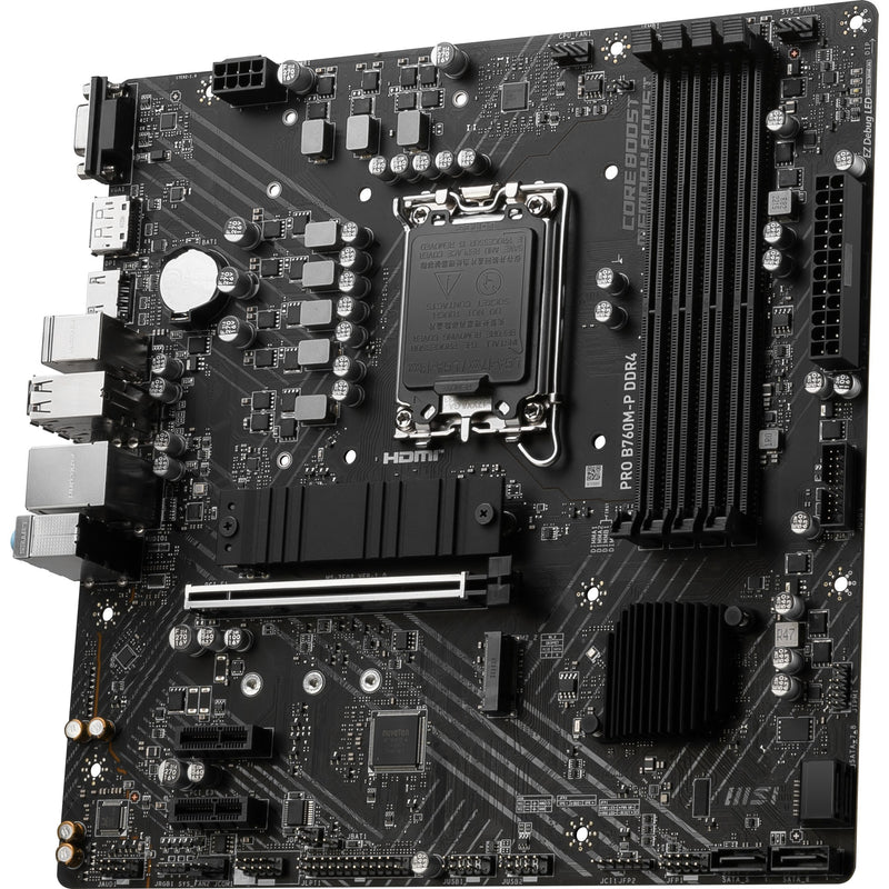 Afbeelding laden in galerijviewer, Msi pro b760m-p ddr4 socket 1700 moederbord (zwart, raid, gb-lan, sound, µatx)
