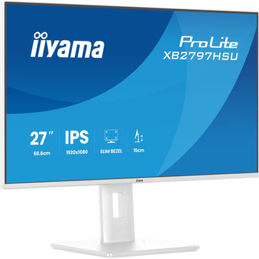 Iiyama prolite xb2797hsu-w1 27 monitor (wit (mat), 120 hz, hdmi, displayport, usb, audio)