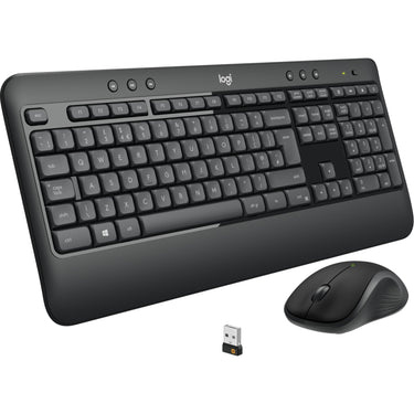 Logitech mk540 advanced draadloze desktopset (donkergrijs, eu lay-out (qwerty), 1000 dpi)