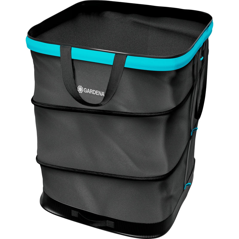 Load image into Gallery viewer, Gardena tuinafvalzak pop-up rechthoekig, maat l (zwart turquoise, tot 220 liter)
