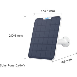 Reolink zonnepaneel compatibel met accucamera - riem en 4m verbindingskabel - 6w vermogen - weerbestendig - zonnepaneel 2