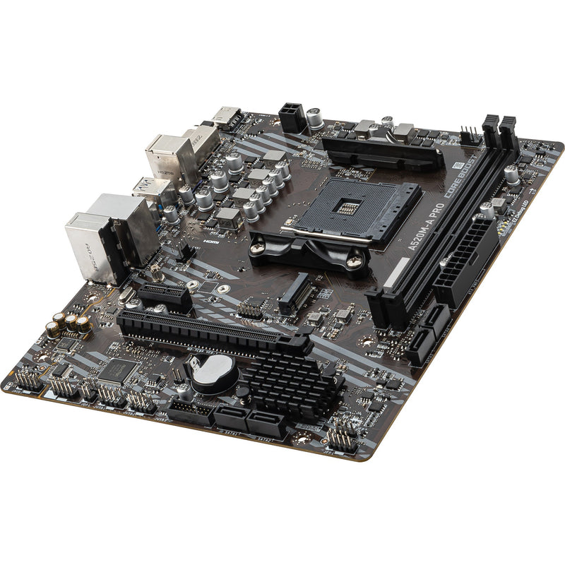 Load image into Gallery viewer, Msi a520m-a pro socket am4 moederbord (zwart grijs, raid, gb-lan, sound, µatx)
