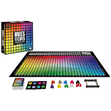 Usaopoly - hues and cues bordspel - familiespel - party spel - vanaf 8 jaar - voor 3 tot 10 spelers - engelstalige spelregels