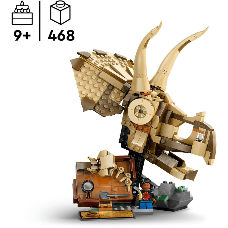Load image into Gallery viewer, Lego jurassic world 76969 dinosaurusfossielen: triceratops schedel
