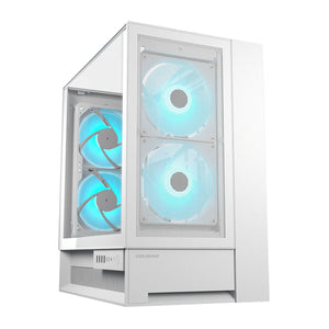 Cougar omnyx midi tower behuizing (wit | 4x usb-a | 2x usb-c | tempered glass)