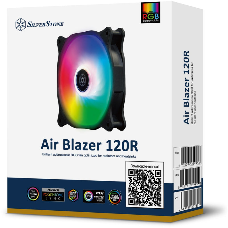 Load image into Gallery viewer, Silverstone air blazer 120r rgb case fan (zwart, 120 x 25 x 120 mm, pwm)
