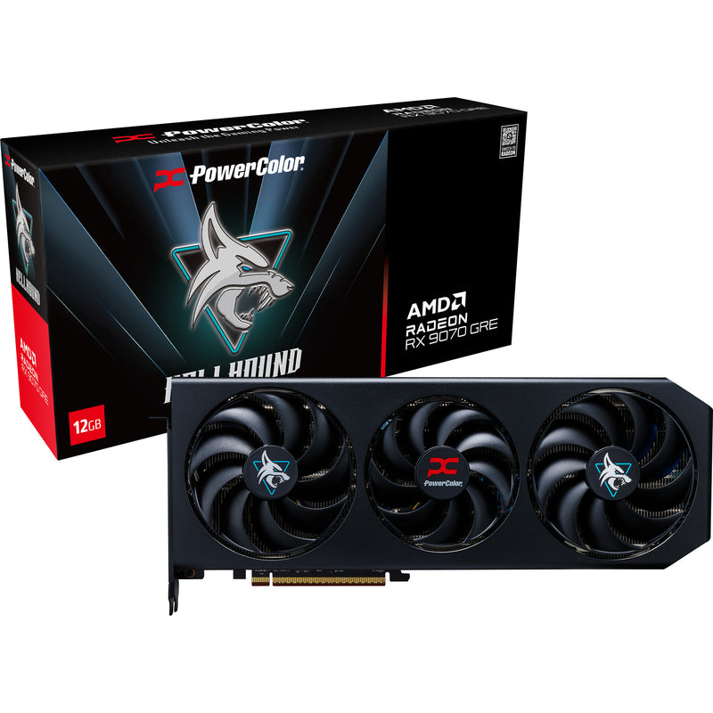 ギャラリービューアに画像をロードする, Powercolor radeon rx 9070 gre hellhound 12gb gddr6 grafische kaart (zwart, rdna4, 3x displayport, 1x hdmi 2.1)

