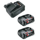 Gardena startkit p4a qc al18v 44 + 2x 2,5 ah | snellader en accu's set (zwart, 14914-20 | snellader al18v-44 | 2x pba 18v 2,5 ah soc accu)