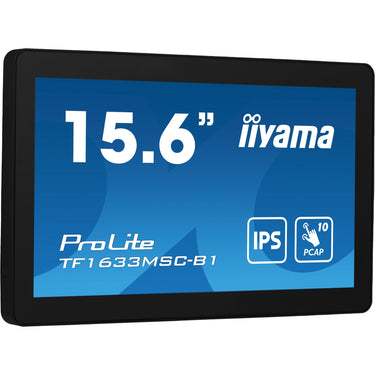 Iiyama prolite tf1633msc-b1 15.6 touchscreen monitor (zwart, hdmi, displayport, 2x usb-a)