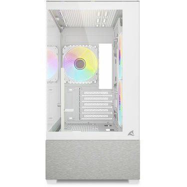 Sharkoon mk7 argb mini tower behuizing (wit | 2x usb-a | 1x usb-c | rgb | tempered glass)