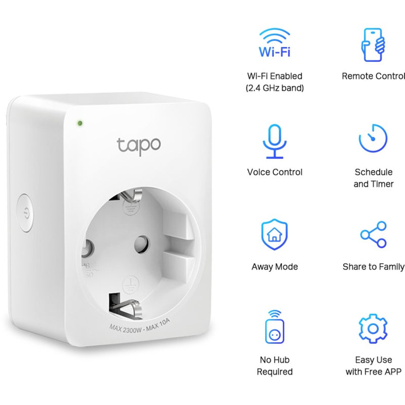 Load image into Gallery viewer, Tp-link tapo p100 mini smart wifi-stopcontact (2 pack) schakel stekkerdoos (wit, 2 stuks)
